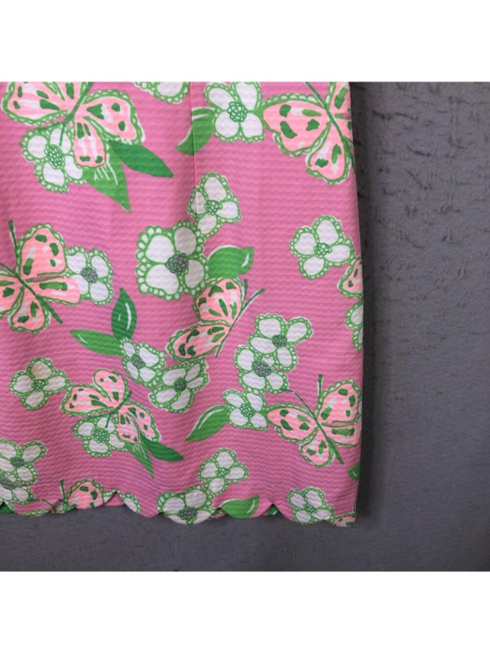 Lilly Pulitzer Dress Womens 14 Pink Butterfly Floral Shift Scallop Hem Nina NEW - Picture 14 of 16
